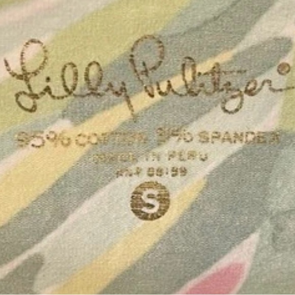 Lilly Pulitzer Tropical Leaves Top Long Sleeve V Neck Beach Preppy Resort Small - Picture 10 of 13